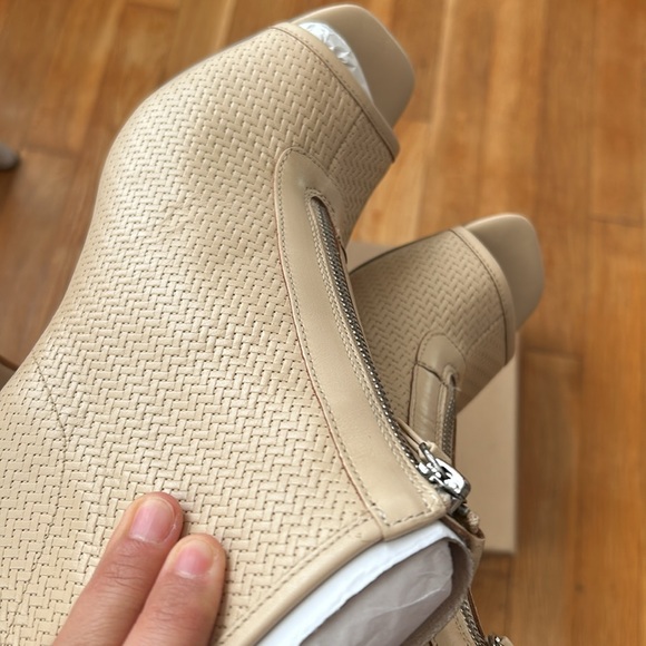 Sanctuary Ready open Toe Heeled Booties oatmeal cream ivory Size 9M leather - Picture 10 of 16